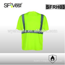 NFPA 70E, ASTM F1506 FR en caoutchouc réfléchissant anti-feu HI VIS t-shirt de sécurité